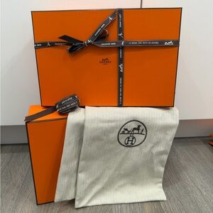 Hermes Orange Gift Box with Ribbon